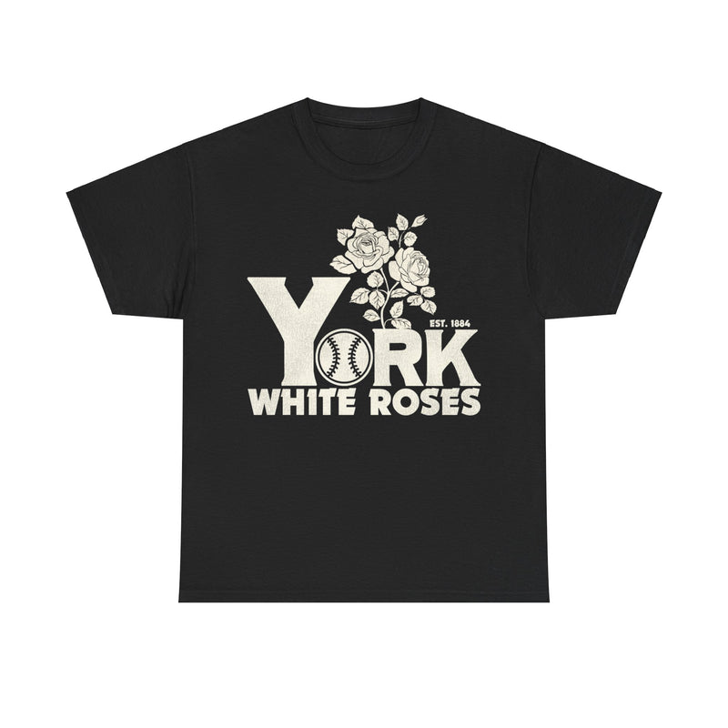 Load image into Gallery viewer, York White Roses Nostalgic Retro Baseball Team T-shirt