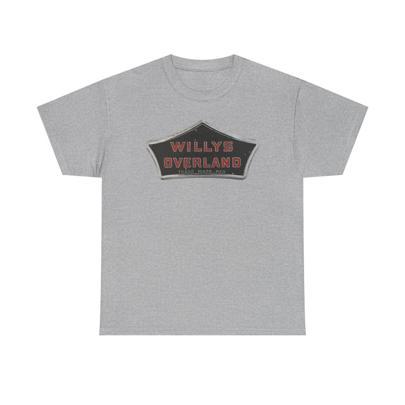 Load image into Gallery viewer, Willys Overland Trade Mark Reg Vintage Automobile Logo Collectible T-shirt