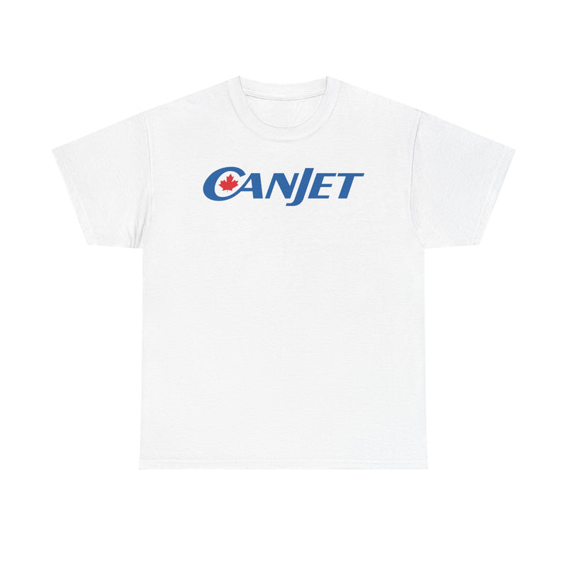 Load image into Gallery viewer, CanJet Canadian Maple Leaf Blue Logo Aviation Memorabilia T-shirt