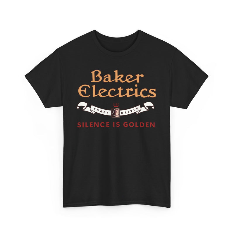 Load image into Gallery viewer, Baker Electrics Shaft Driven Silence is Golden Antique Car T-shirt