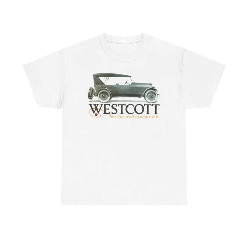 Load image into Gallery viewer, Westcott The Car With A Longer Life Vintage American Auto Logo T-shirt