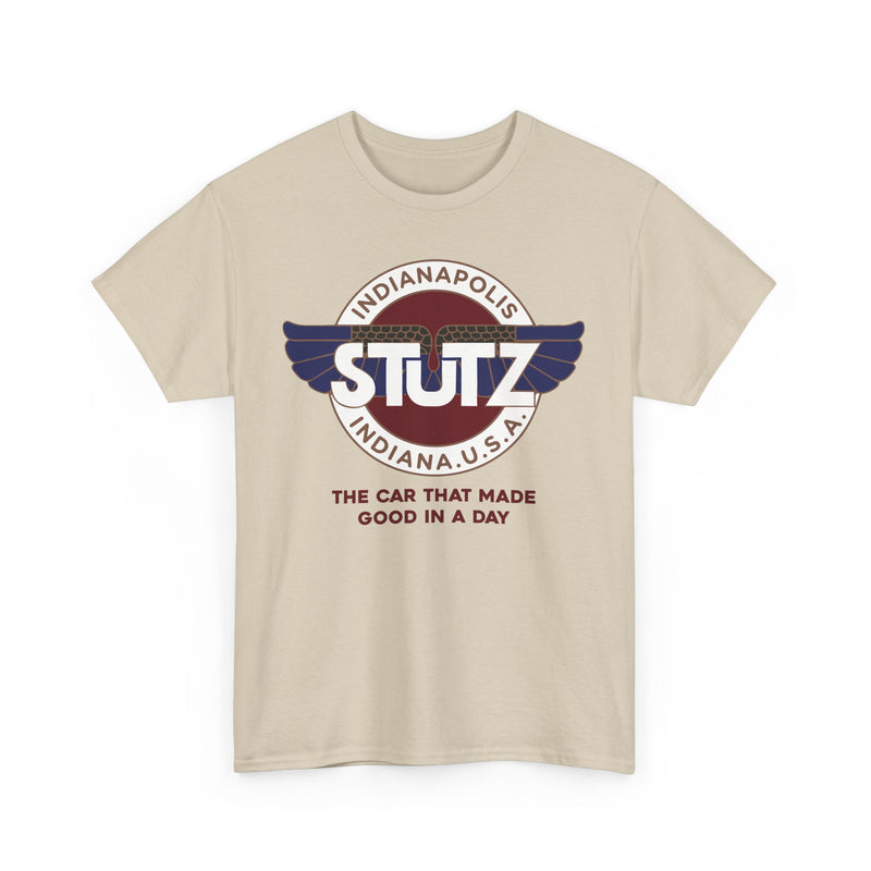 Load image into Gallery viewer, Stutz The Car That Made Good In A Day Indianapolis Logo T-shirt