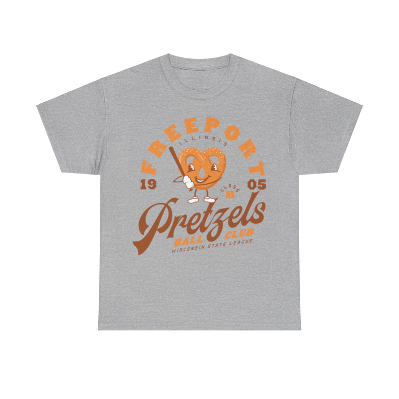 Load image into Gallery viewer, Freeport Pretzels Est 1905 Illinois Baseball T-shirt