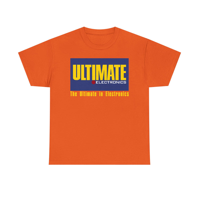 Load image into Gallery viewer, Ultimate Electronics The Ultimate in Electronics Blue Yellow Logo T-shirt