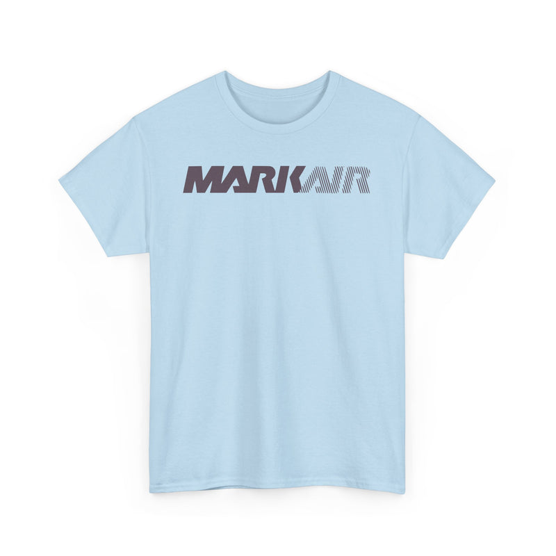 Load image into Gallery viewer, Mark Air Burgundy Striped Logo Alaska Regional Airline Vintage T-shirt