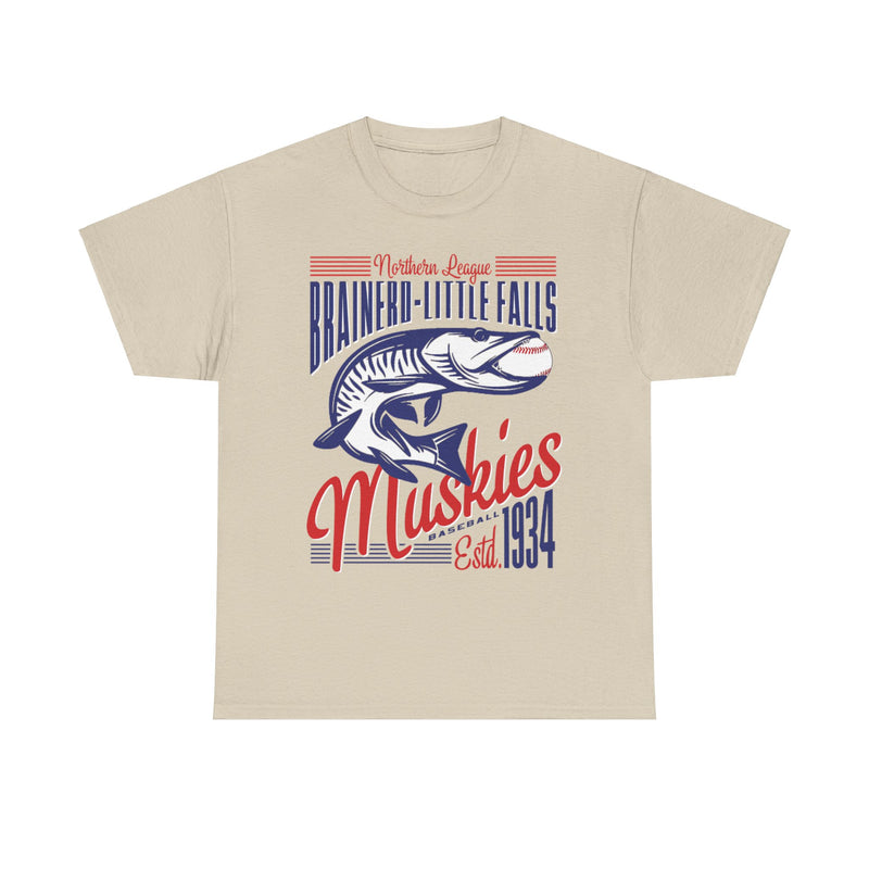 Load image into Gallery viewer, Brainerd Little Falls Muskies Est 1934 Minnesota Baseball T-shirt