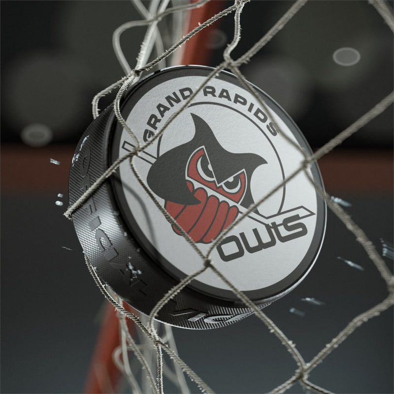 Load image into Gallery viewer, Grand Rapids Owls Michigan Nostalgic Logo Hockey Puck