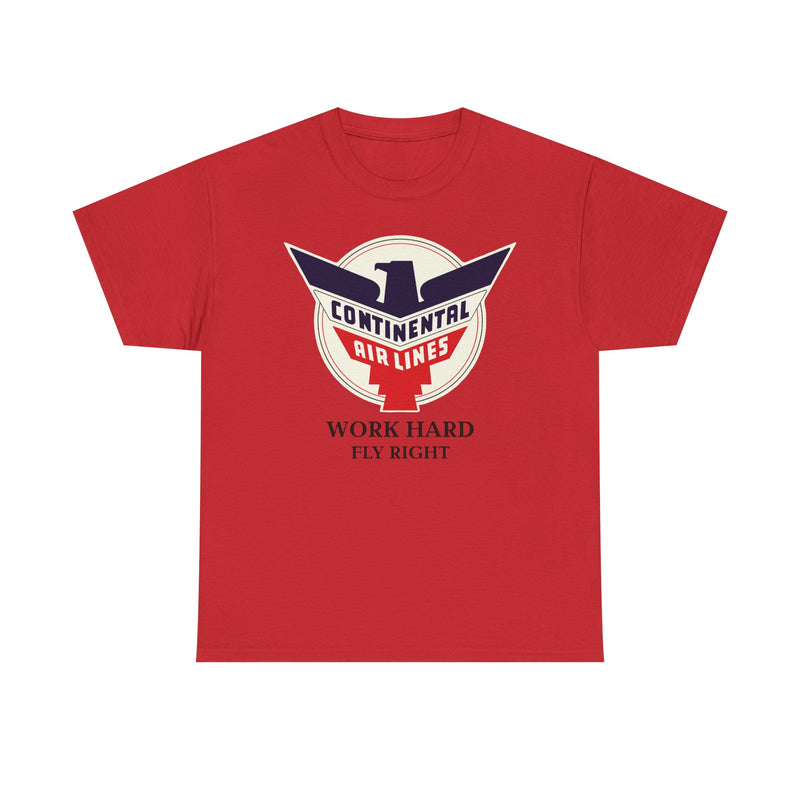 Load image into Gallery viewer, Continental Airlines Red White Blue Eagle Work Hard Fly Right T-shirt