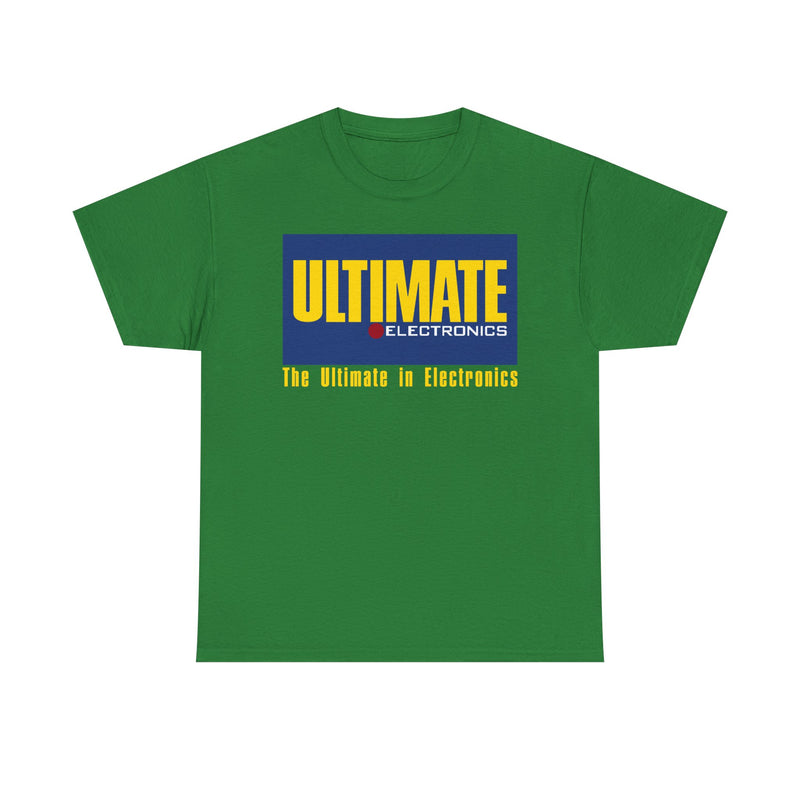 Load image into Gallery viewer, Ultimate Electronics The Ultimate in Electronics Blue Yellow Logo T-shirt