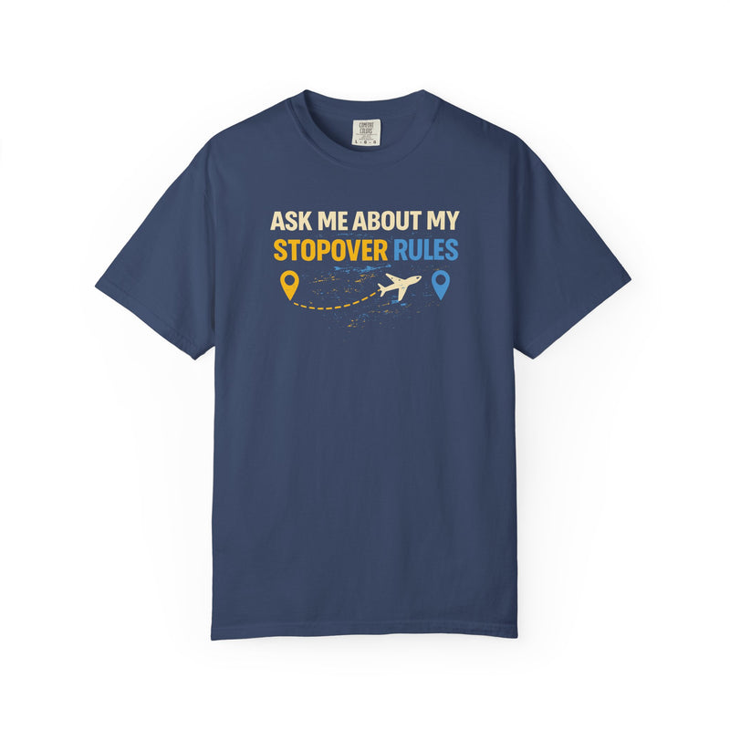 Load image into Gallery viewer, Stopover Rules Funny Credit Card Points Miles Travel T-shirt