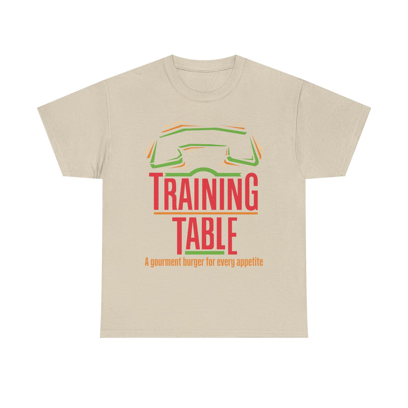 Load image into Gallery viewer, Training Table Gourmet Burger Vintage Restaurant Logo Chain T-Shirt