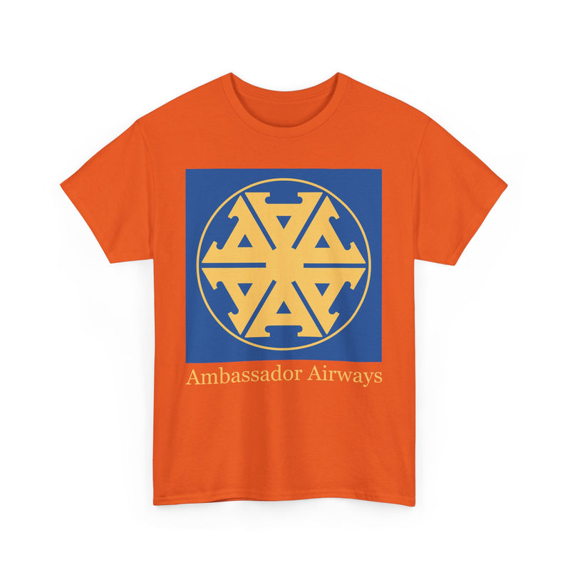 Load image into Gallery viewer, Ambassador Airways Blue Gold Emblem Classic UK Charter Airline T-shirt
