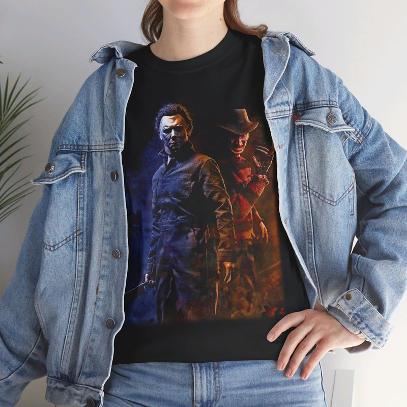 Load image into Gallery viewer, Michael Myers Freddy Krueger Duo Halloween Movie T-shirt
