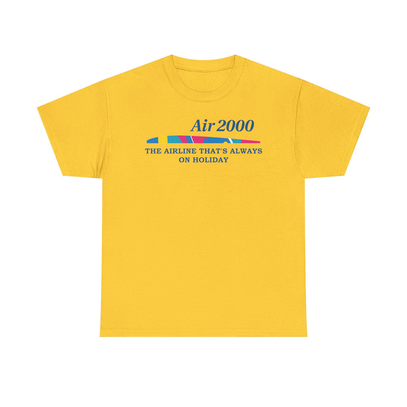 Load image into Gallery viewer, Air 2000 The Airline That's Always on Holiday Vintage Logo Aviation T-shirt