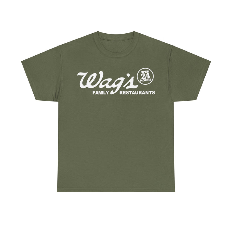 Load image into Gallery viewer, Wags Open 24 Hours Family Restaurant T-shirt