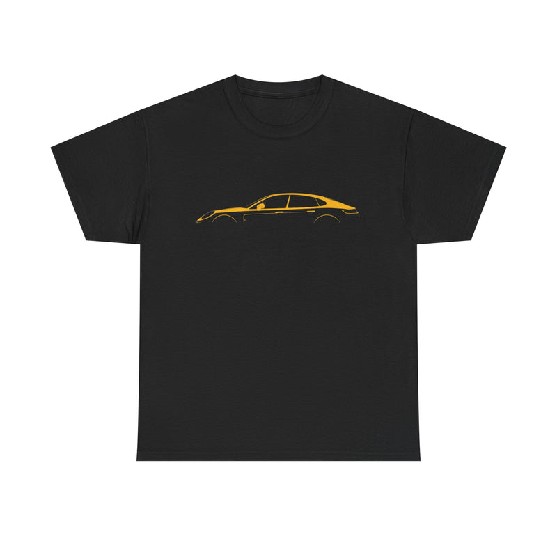 Load image into Gallery viewer, Porsche Panamera Turbo S 971 Silhouette Car Gold Logo T-shirt