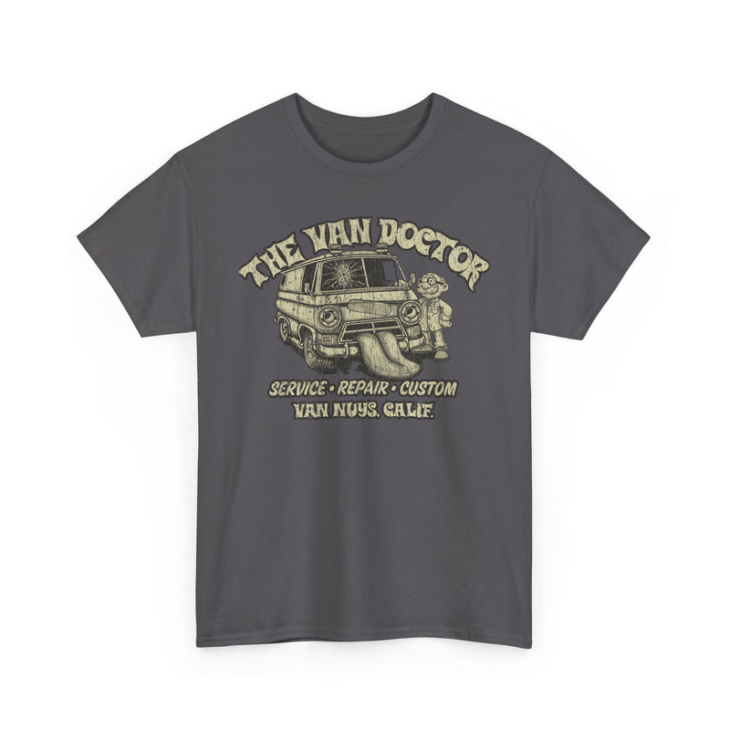Load image into Gallery viewer, The Van Doctor 1971 Van Nuys California Service Auto Body Car Shop T-shirt