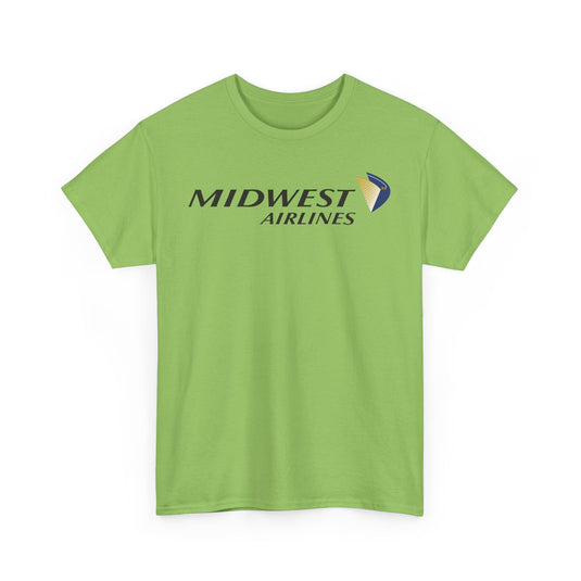 Midwest Airlines Classic Black Yellow Logo Aviation History Collectible T-shirt