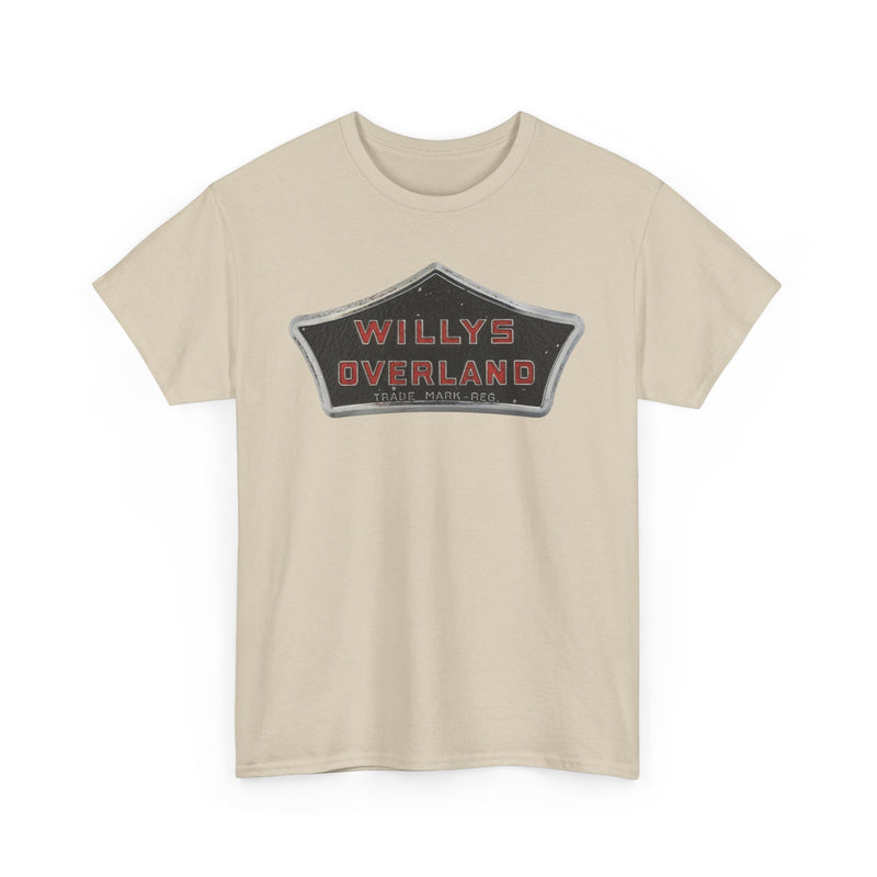 Load image into Gallery viewer, Willys Overland Trade Mark Reg Vintage Automobile Logo Collectible T-shirt