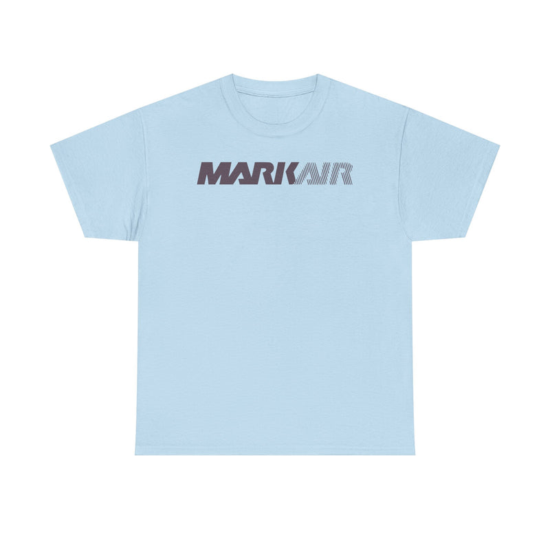 Load image into Gallery viewer, Mark Air Burgundy Striped Logo Alaska Regional Airline Vintage T-shirt