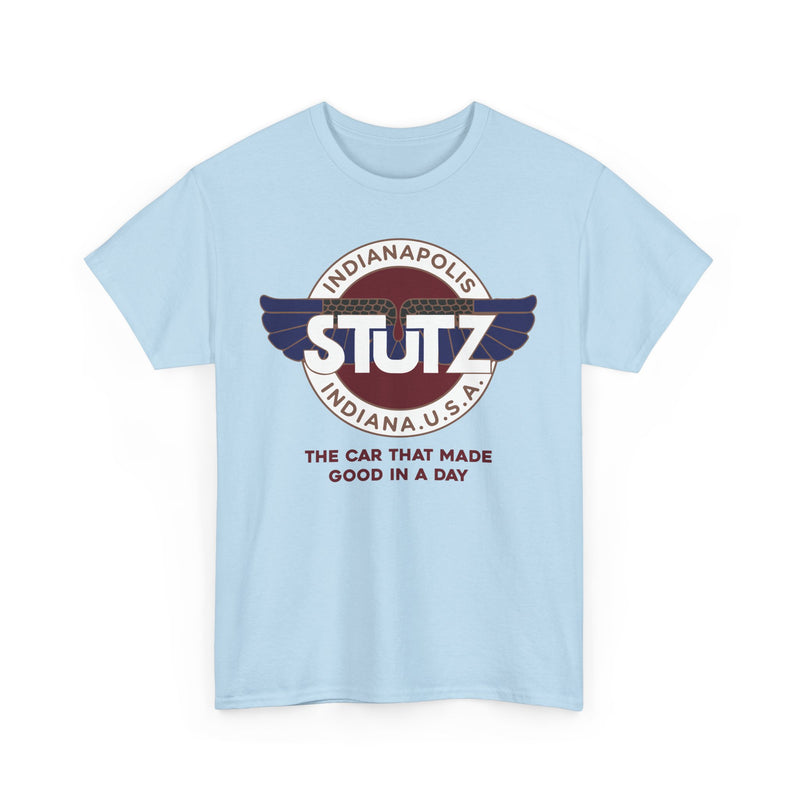 Load image into Gallery viewer, Stutz The Car That Made Good In A Day Indianapolis Logo T-shirt