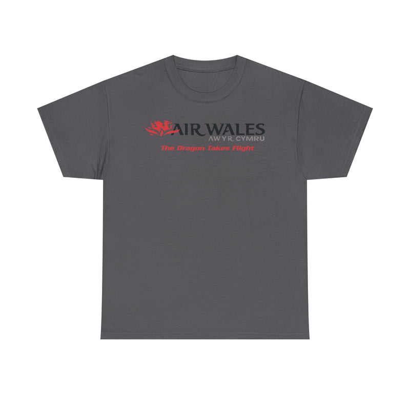 Load image into Gallery viewer, Air Wales The Dragon Takes Flight Vintage Welsh Airline Logo Aviation T-shirt
