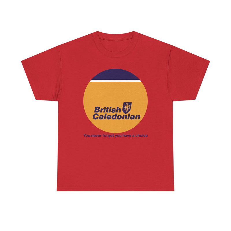 Load image into Gallery viewer, British Caledonian Yellow Circle Never Forget Choice Slogan Airline T-shirt