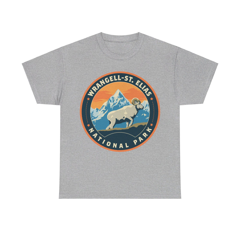 Load image into Gallery viewer, Wrangell-St Elias National Park Alaska Round Logo T-shirt