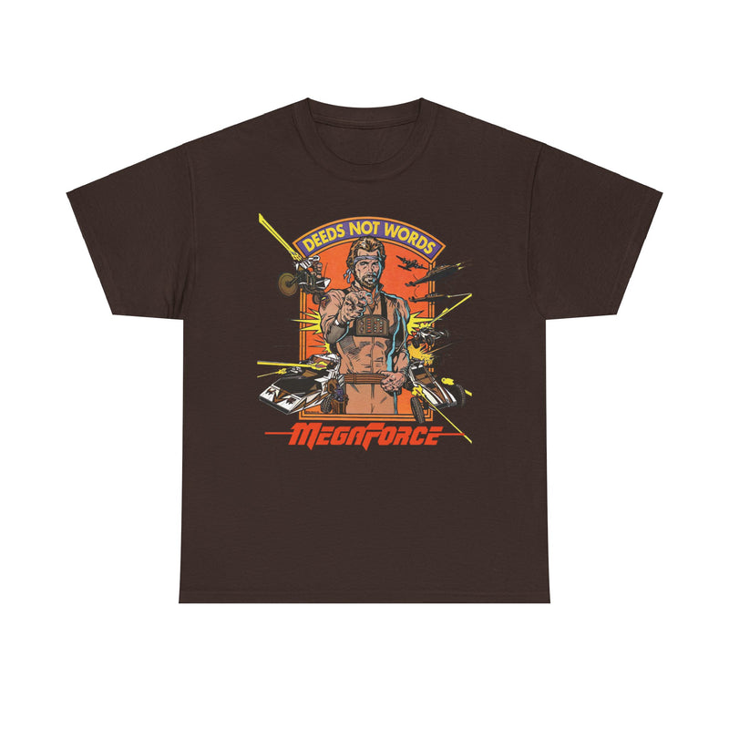 Load image into Gallery viewer, Megaforce Deeds Not Words 1982 Movie T-shirt