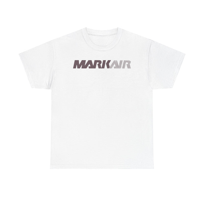 Load image into Gallery viewer, Mark Air Burgundy Striped Logo Alaska Regional Airline Vintage T-shirt