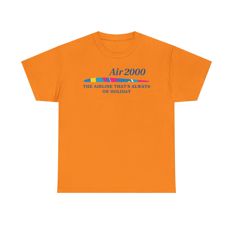 Load image into Gallery viewer, Air 2000 The Airline That's Always on Holiday Vintage Logo Aviation T-shirt