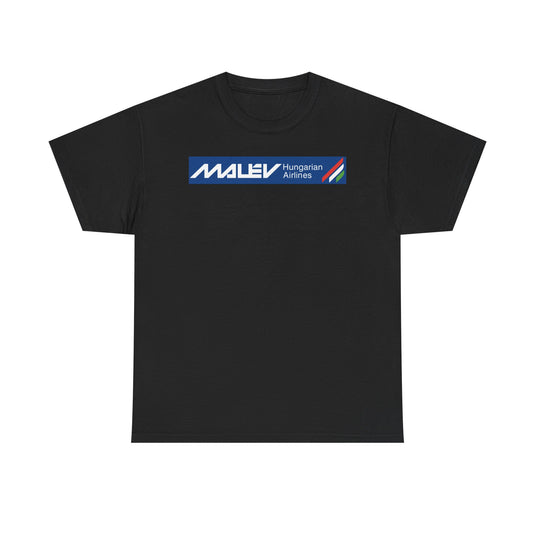 Malev Hungarian Airlines Vintage European Flag Carrier Aviation T-shirt
