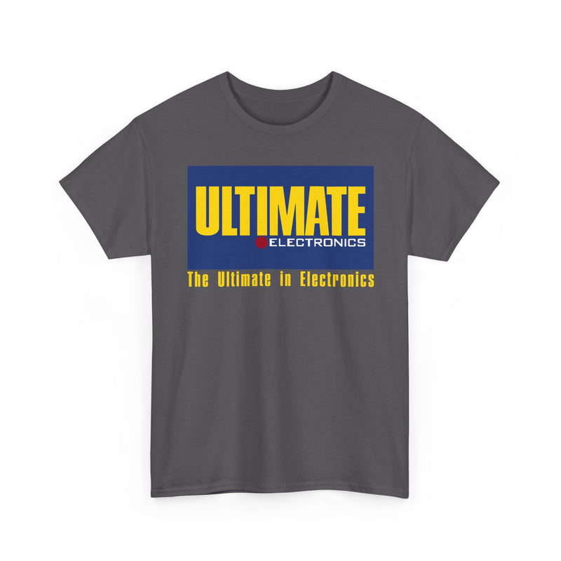 Load image into Gallery viewer, Ultimate Electronics The Ultimate in Electronics Blue Yellow Logo T-shirt