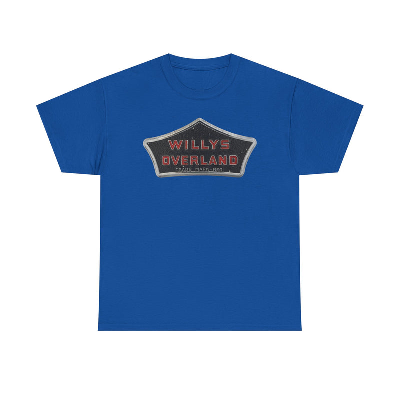 Load image into Gallery viewer, Willys Overland Trade Mark Reg Vintage Automobile Logo Collectible T-shirt