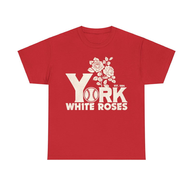 Load image into Gallery viewer, York White Roses Nostalgic Retro Baseball Team T-shirt