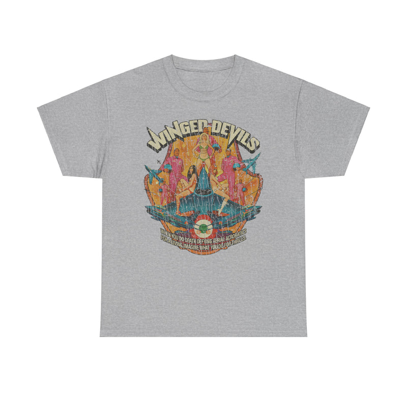 Load image into Gallery viewer, Winged Devils 1972 Aerobatic Comedy Action Movie T-shirt