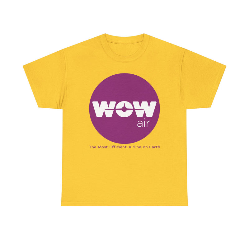 Load image into Gallery viewer, WOW Air Purple Logo Iceland Budget Airline Defunct Memorabilia T-shirt