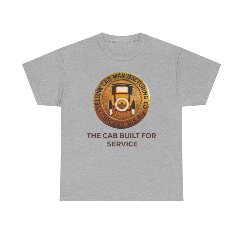 Load image into Gallery viewer, Yellow Cab Manufacturing Company The Cab Built For Service Chicago Illinois T-shirt