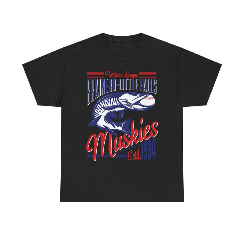 Load image into Gallery viewer, Brainerd Little Falls Muskies Est 1934 Minnesota Baseball T-shirt