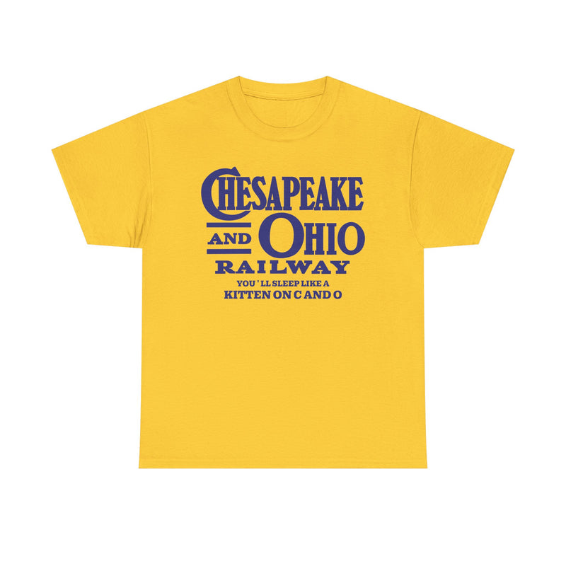 Load image into Gallery viewer, Chesapeake Ohio Railway Sleep Like Kitten Railroad Logo T-Shirt