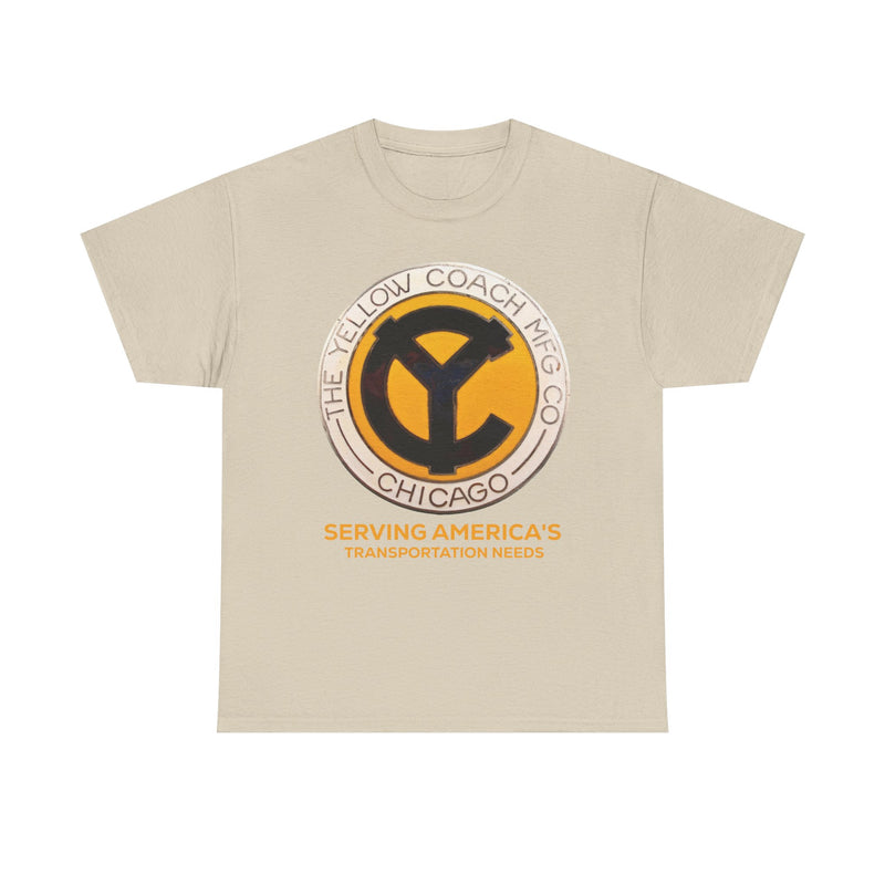 Load image into Gallery viewer, The Yellow Coach Mfg Co Chicago Serving America's Transportation Needs Vintage Logo T-shirt