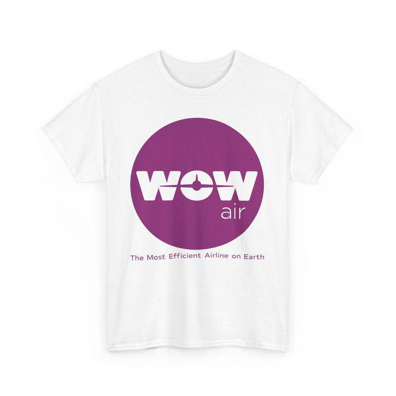 Load image into Gallery viewer, WOW Air Purple Logo Iceland Budget Airline Defunct Memorabilia T-shirt
