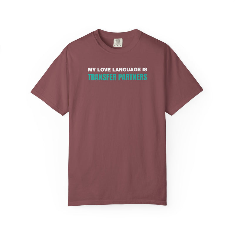 Load image into Gallery viewer, Love Language Transfer Partners Credit Card Points Miles Teal T-shirt