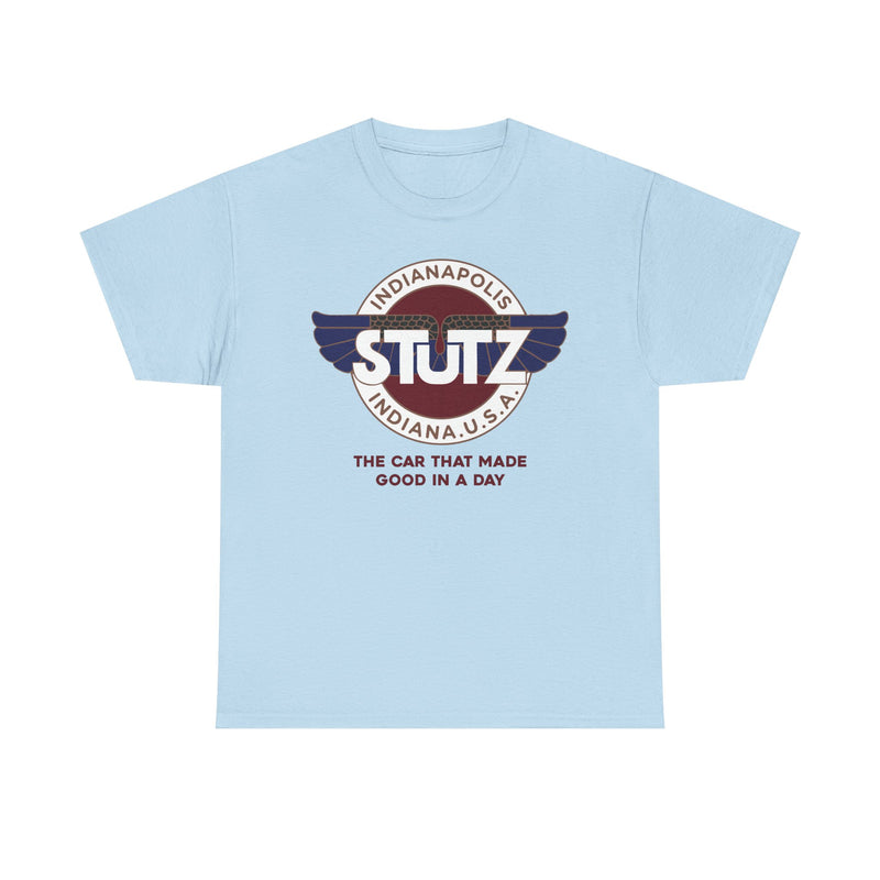 Load image into Gallery viewer, Stutz The Car That Made Good In A Day Indianapolis Logo T-shirt