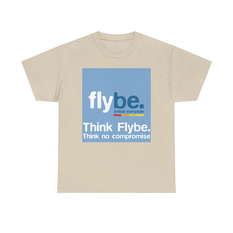 Load image into Gallery viewer, Flybe British European Think No Compromise Regional Airline Logo T-shirt