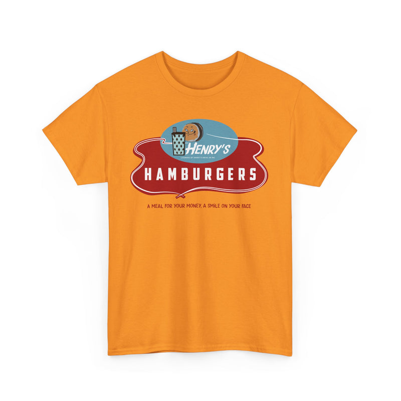 Load image into Gallery viewer, Henry's Hamburgers Vintage Drive-In Chain Restaurant Logo T-Shirt