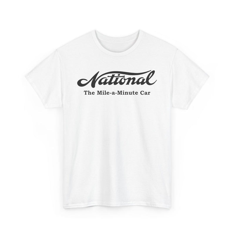 Load image into Gallery viewer, National The Mile-a-Minute Car Vintage Script Logo T-shirt