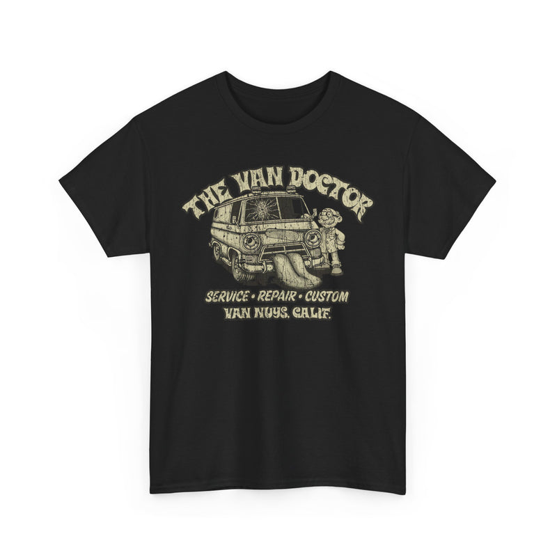 Load image into Gallery viewer, The Van Doctor 1971 Van Nuys California Service Auto Body Car Shop T-shirt