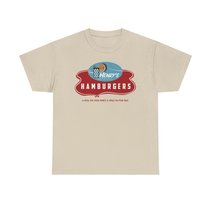 Load image into Gallery viewer, Henry's Hamburgers Vintage Drive-In Chain Restaurant Logo T-Shirt