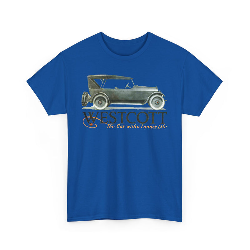 Load image into Gallery viewer, Westcott The Car With A Longer Life Vintage American Auto Logo T-shirt